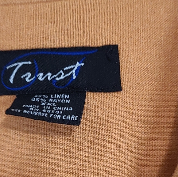 Trust Men's Short Sleeve Button Down Shirt, Size XXL, Color: Orange - Picture 5 of 10